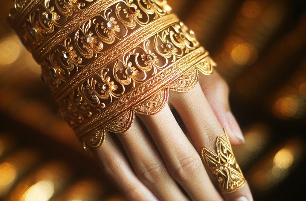 Hand bracelet in gold