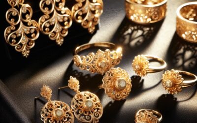 Matching Gold Earrings and Rings Sets